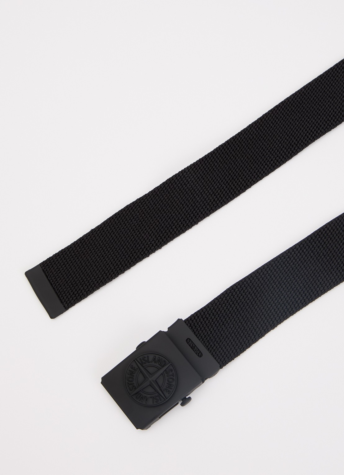 Stone Island Riem met logo - detail 2 zwart
