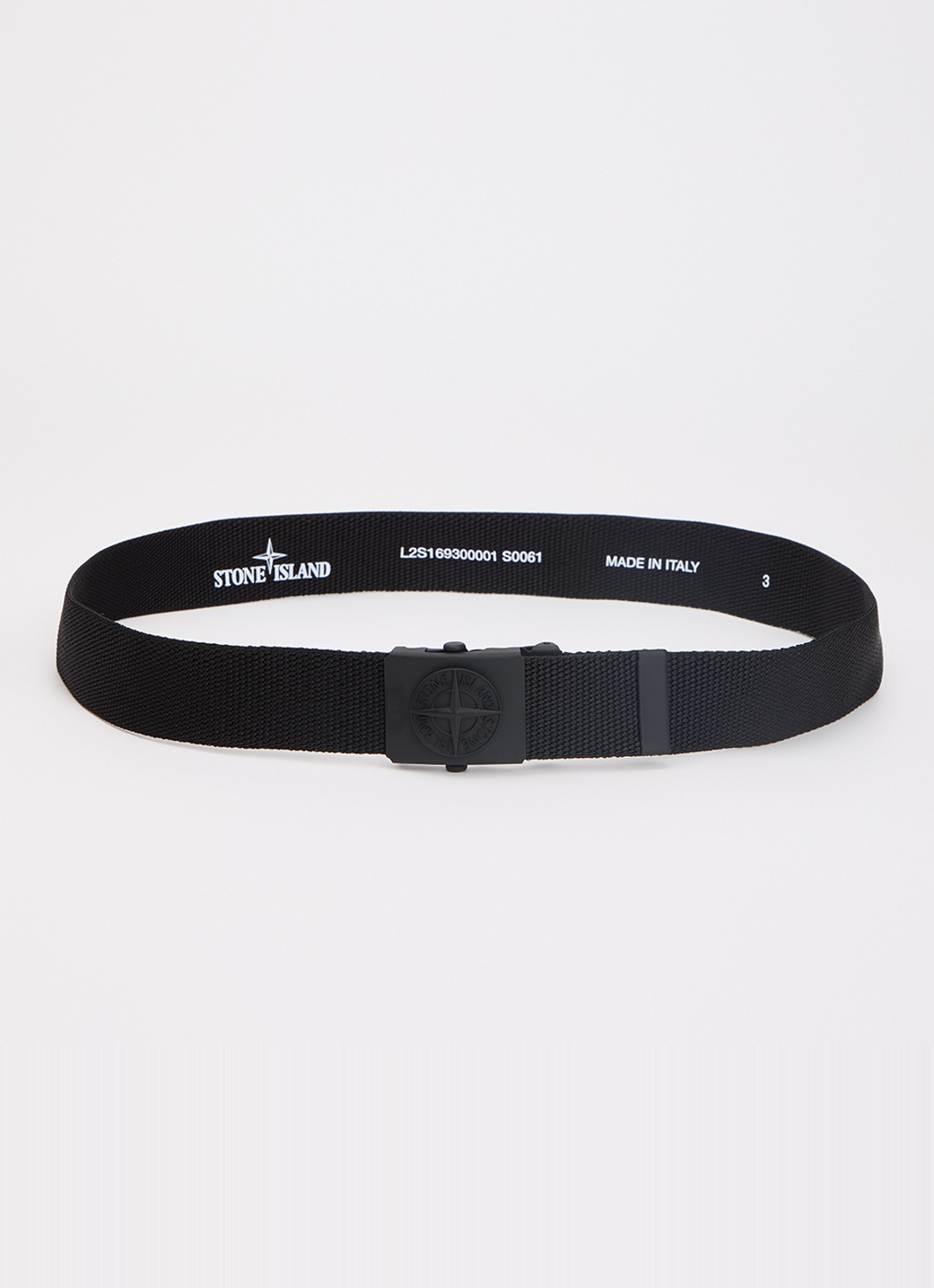 Stone Island Riem met logo - voorkant zwart