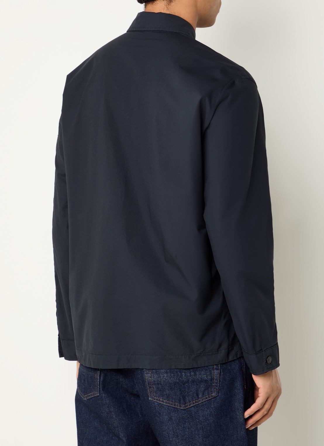 Stone Island S0003 overshirt met borstzak en logo - achterkant donkerblauw