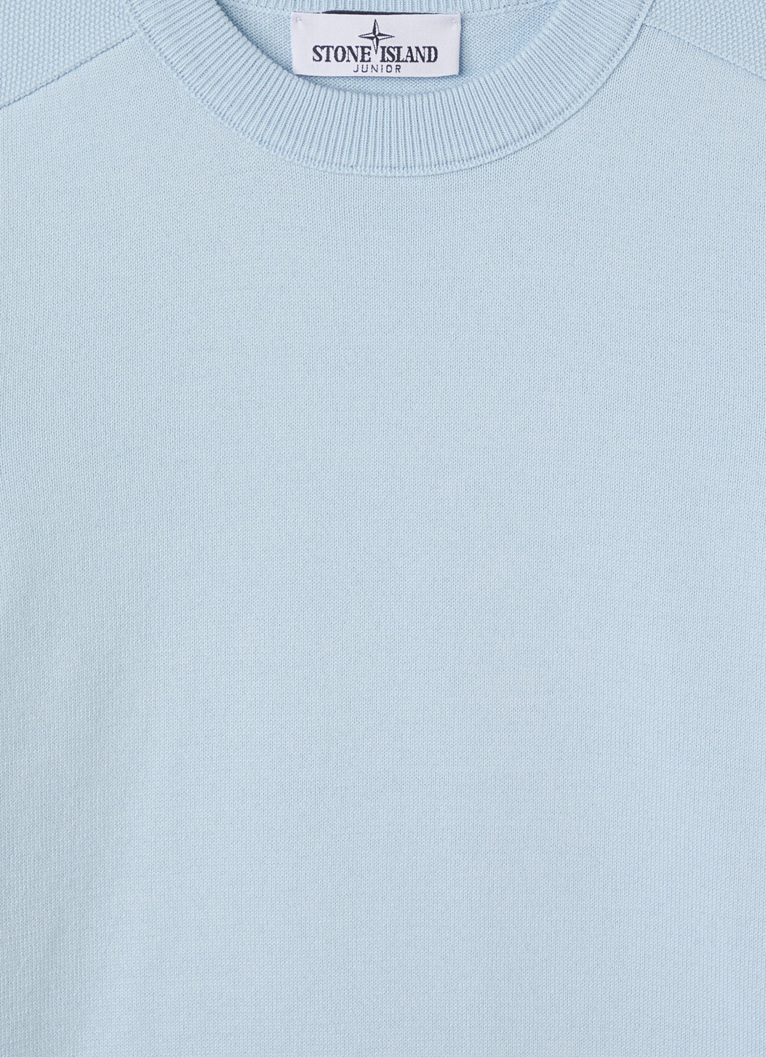 Stone Island S00085 fijngebreide trui met logo - detail 3 lichtblauw