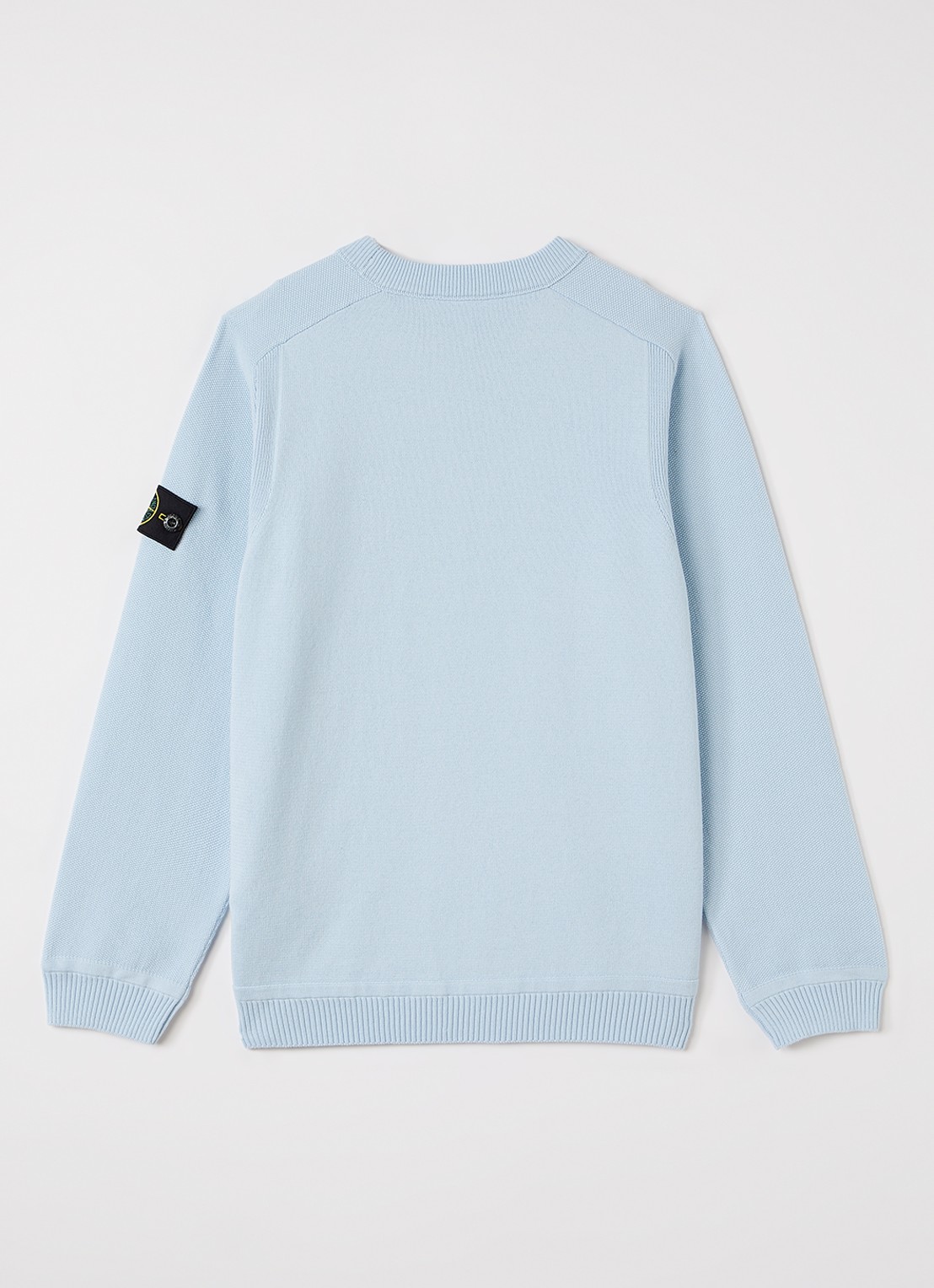 Stone Island S00085 fijngebreide trui met logo - voorkant 2 lichtblauw