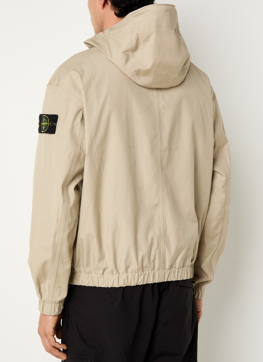 Stone Island S0011 Supima windjack met ritszakken en logo - achterkant 4 beige