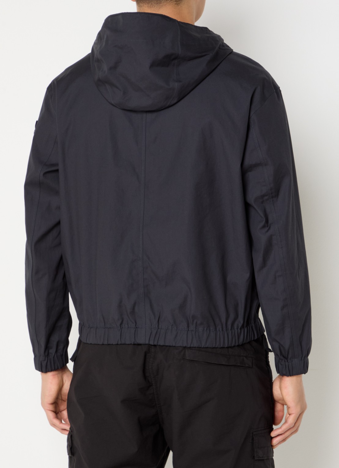 Stone Island S0011 Supima windjack met ritszakken en logo - achterkant 3 donkerblauw