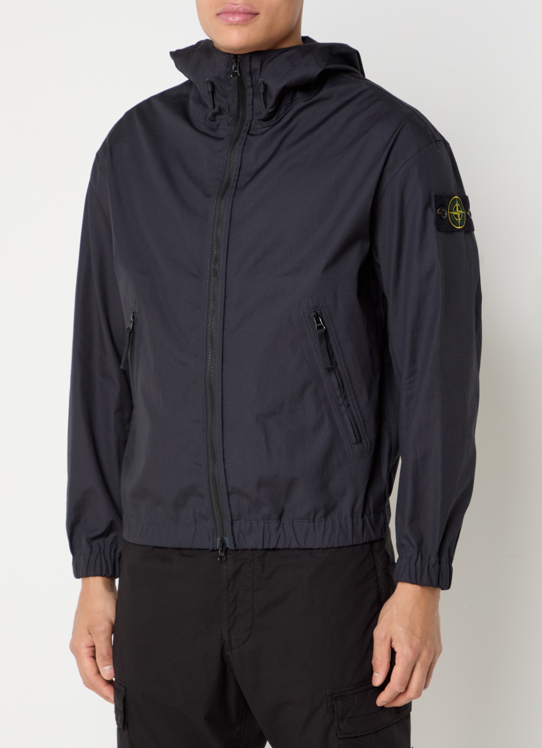 Stone Island S0011 Supima windjack met ritszakken en logo - detail 4 donkerblauw