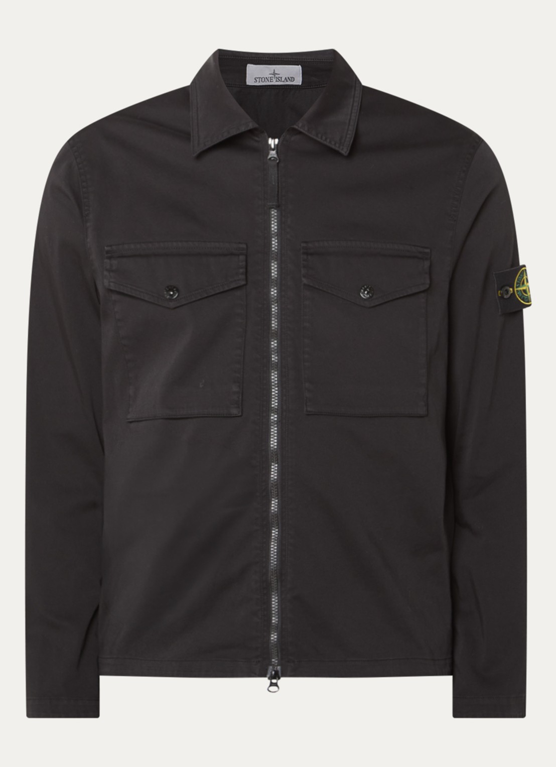 Stone Island S0012 jack met borstzakken - voorkant zwart