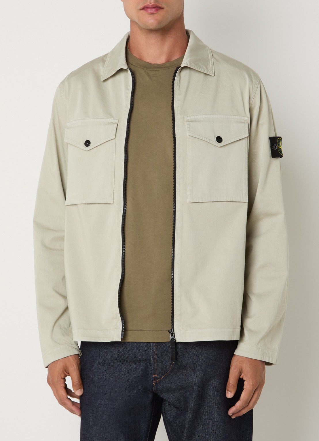 Stone Island S0012 jack met borstzakken - detail 3 beige