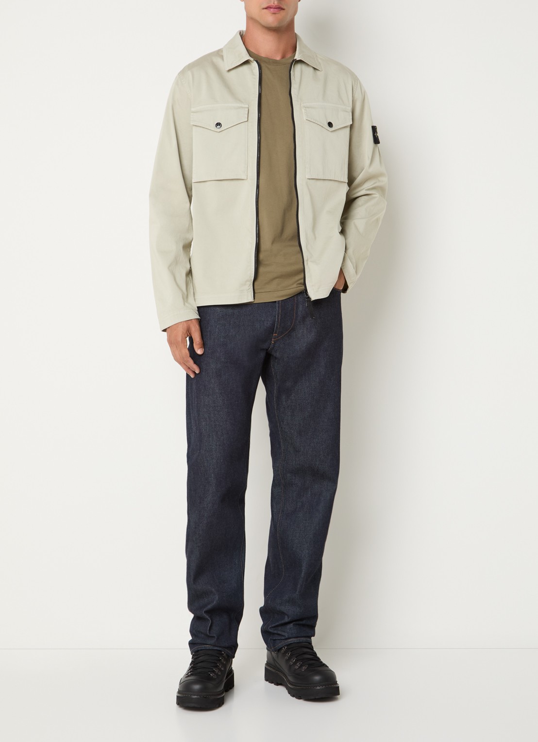 Stone Island S0012 jack met borstzakken - voorkant 2 beige