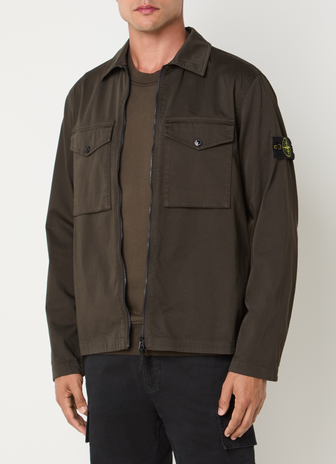 Stone Island S0012 jack met borstzakken - detail 3 bruin