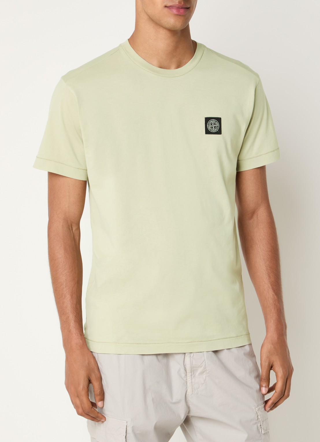 Stone Island S0013 T-shirt met logo - detail zand