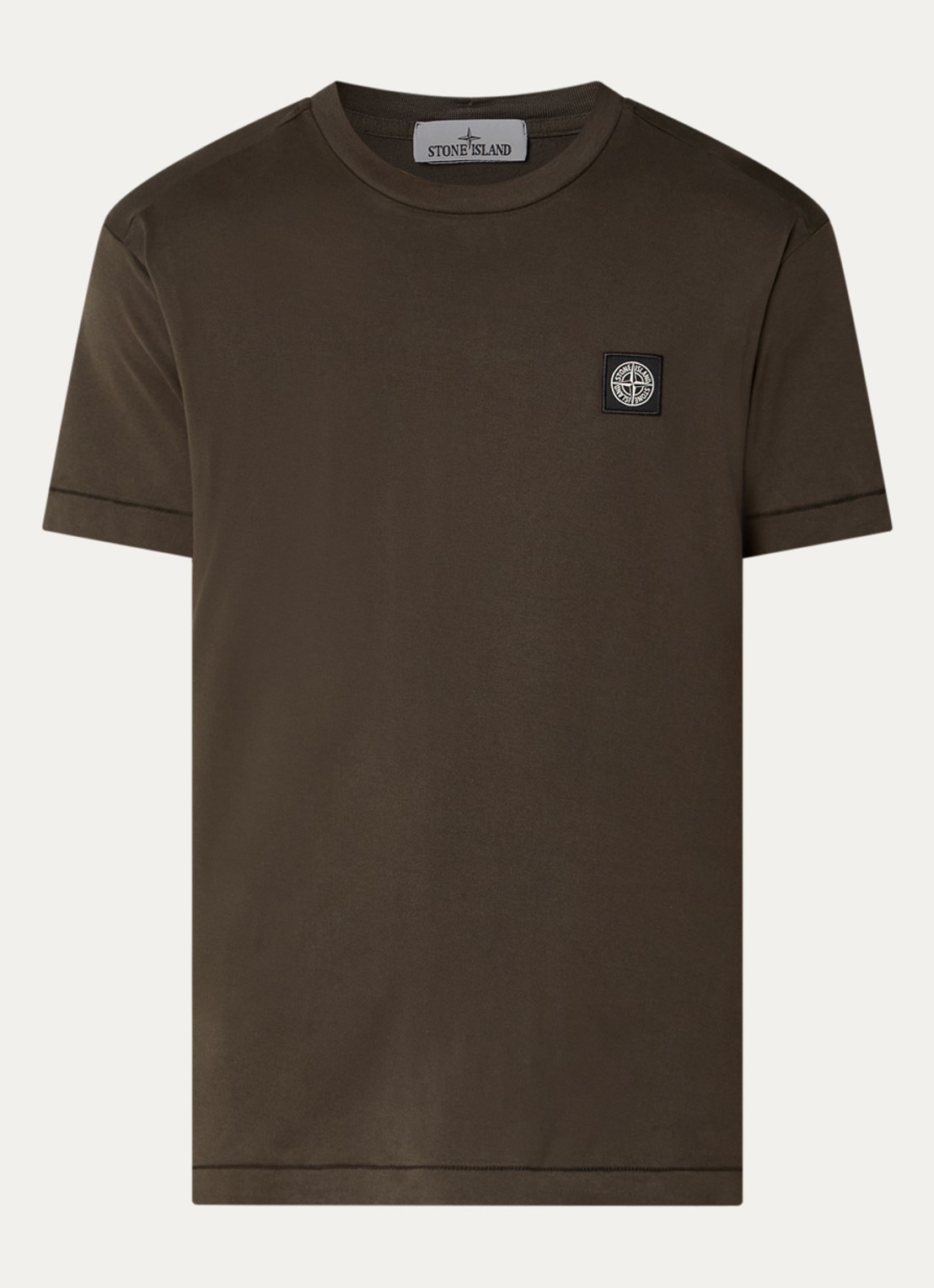 Stone Island S0013 T-shirt met logo - voorkant grijs