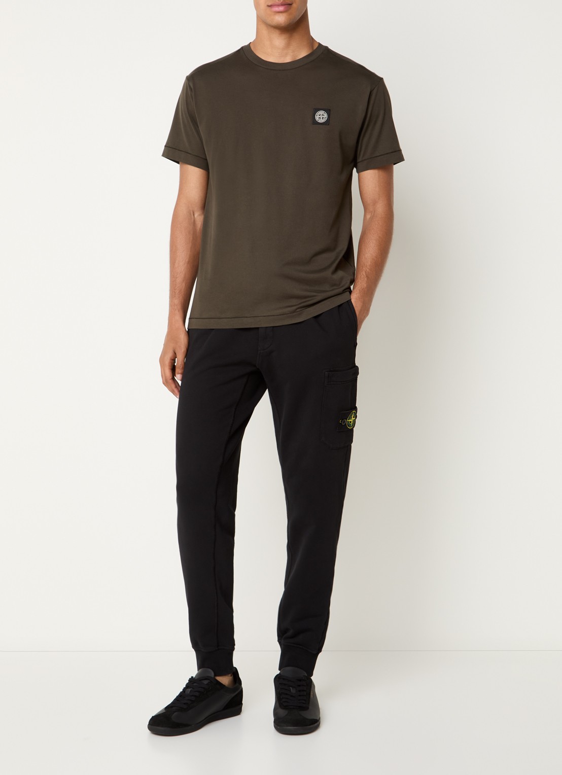Stone Island S0013 T-shirt met logo - voorkant 2 grijs