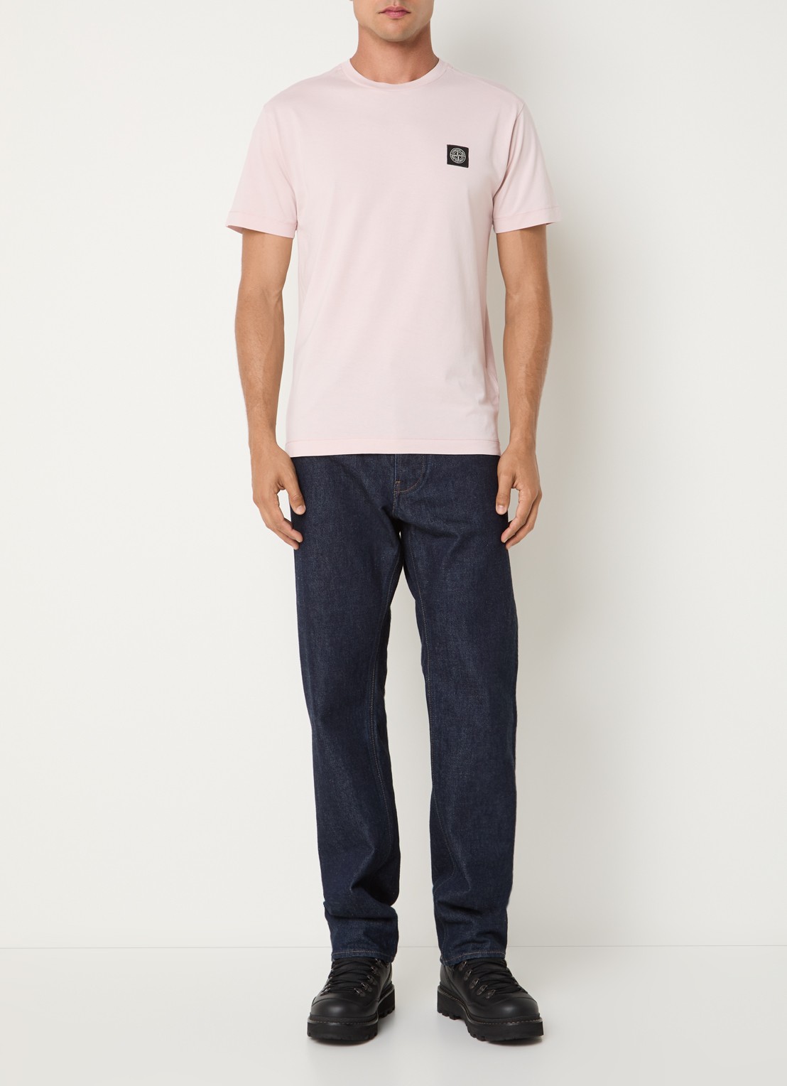 Stone Island S0013 T-shirt met logo - voorkant 5 roze