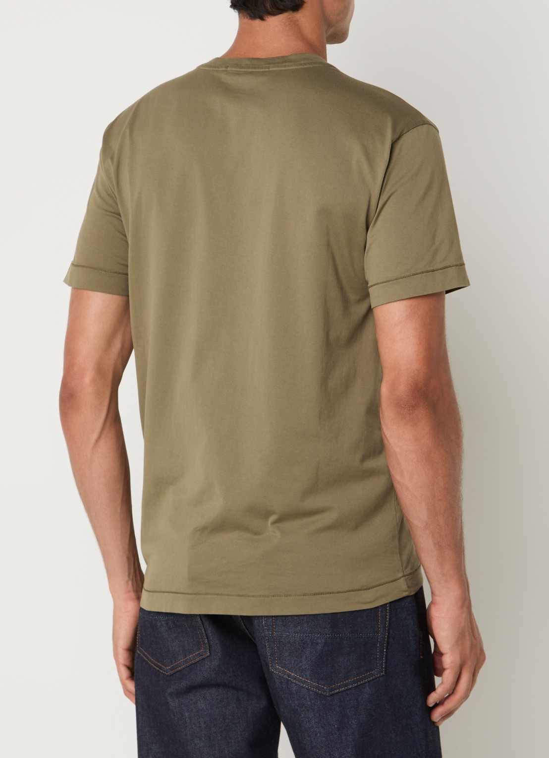 Stone Island S0013 T-shirt met logo - achterkant legergroen