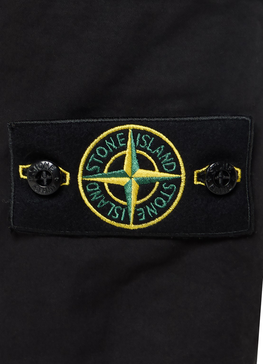 Stone Island S0014 slim fit cargobroek in wolblend met klepzakken - detail 4 zwart