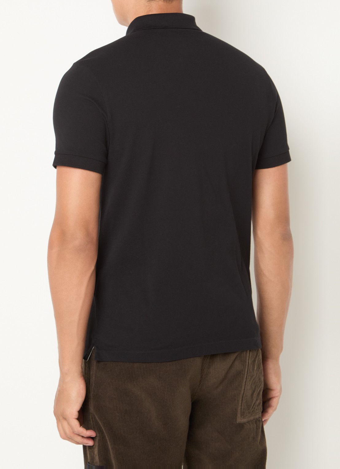 Stone Island S0017 slim fit polo van piqué katoen met logo - achterkant zwart
