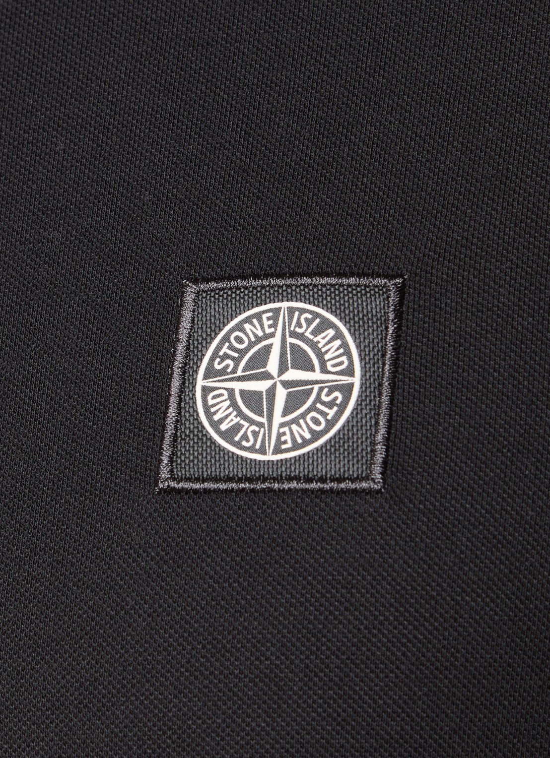 Stone Island S0017 slim fit polo van piqué katoen met logo - detail 5 zwart
