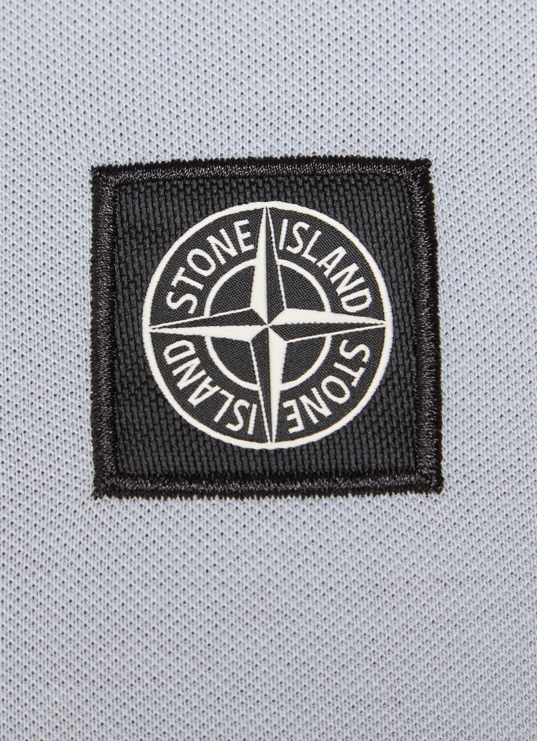 Stone Island S0017 slim fit polo van piqué katoen met logo - detail 2 donkerblauw
