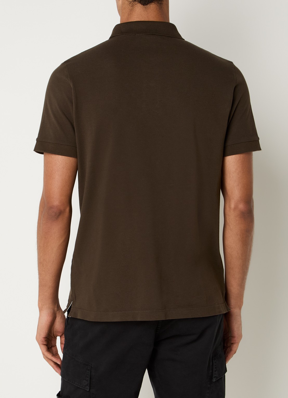 Stone Island S0017 slim fit polo van piqué katoen met logo - achterkant grijs