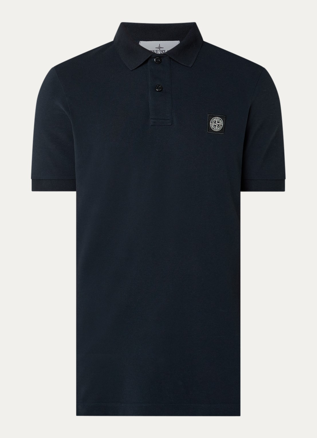 Stone Island S0017 slim fit polo van piqué katoen met logo - voorkant 4 roze