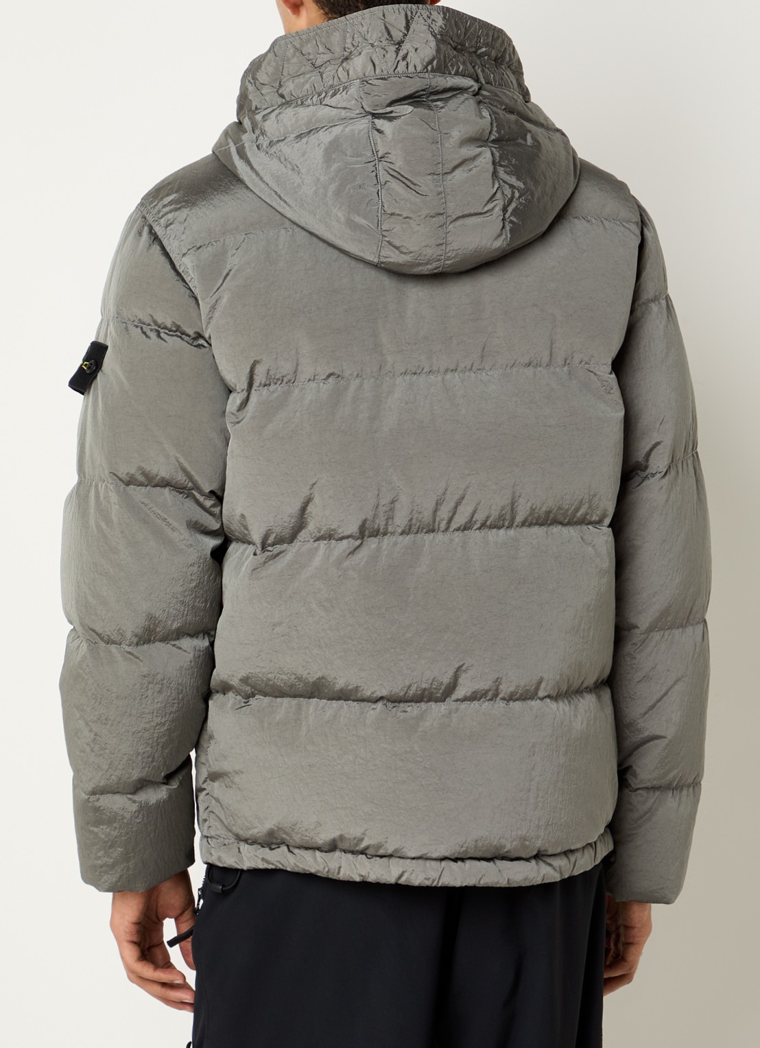 Stone Island S0019 puffer jack met capuchon en donsvulling - achterkant 6 grijs