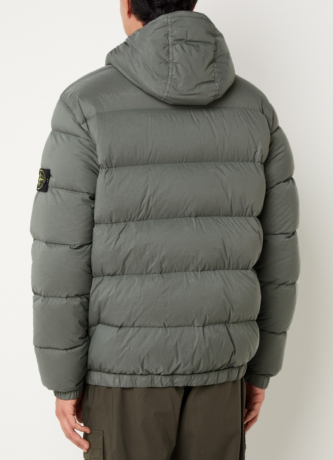 Stone Island S0028 puffer jack met donsvulling en logo - achterkant 4 donkergrijs
