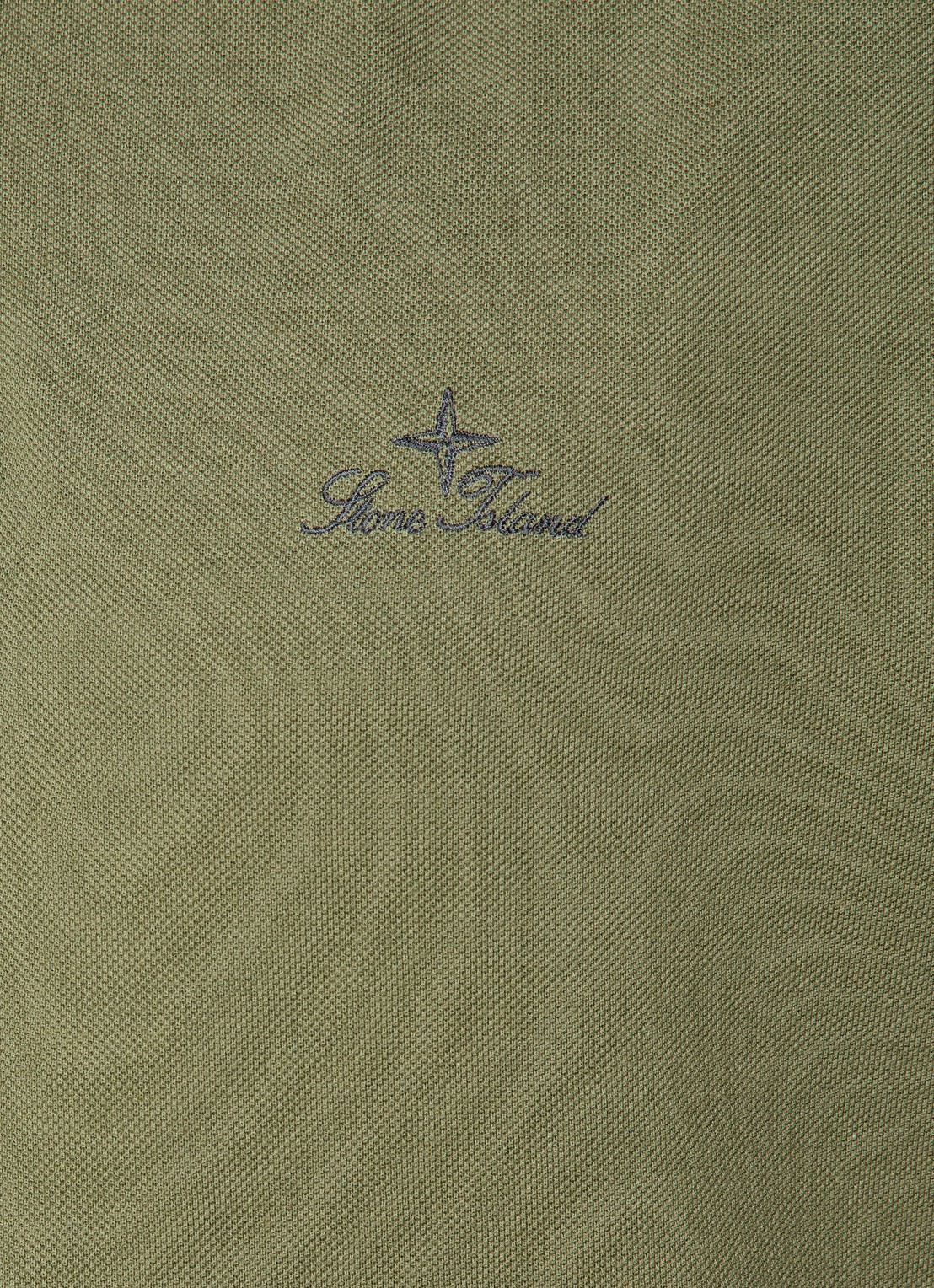 Stone Island S0039 regular fit polo met logoborduring - detail 4 mosgroen