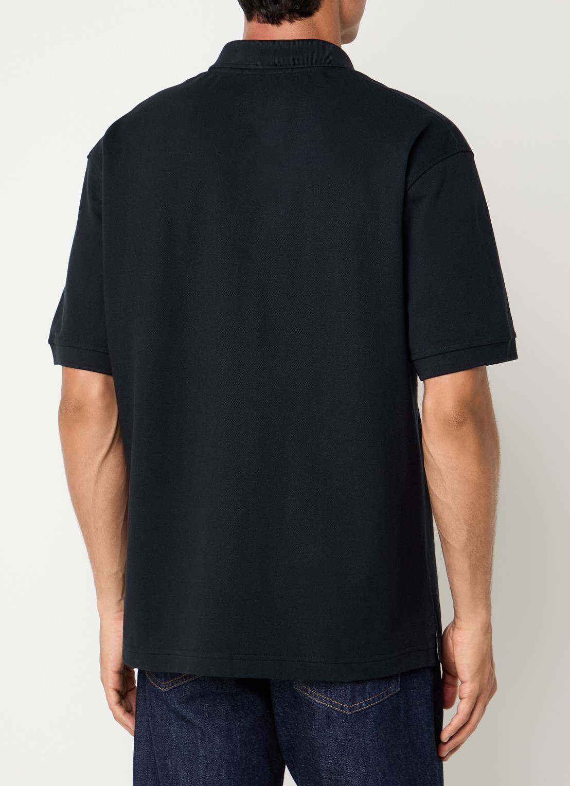 Stone Island S0039 regular fit polo met logoborduring - achterkant 5 donkerblauw