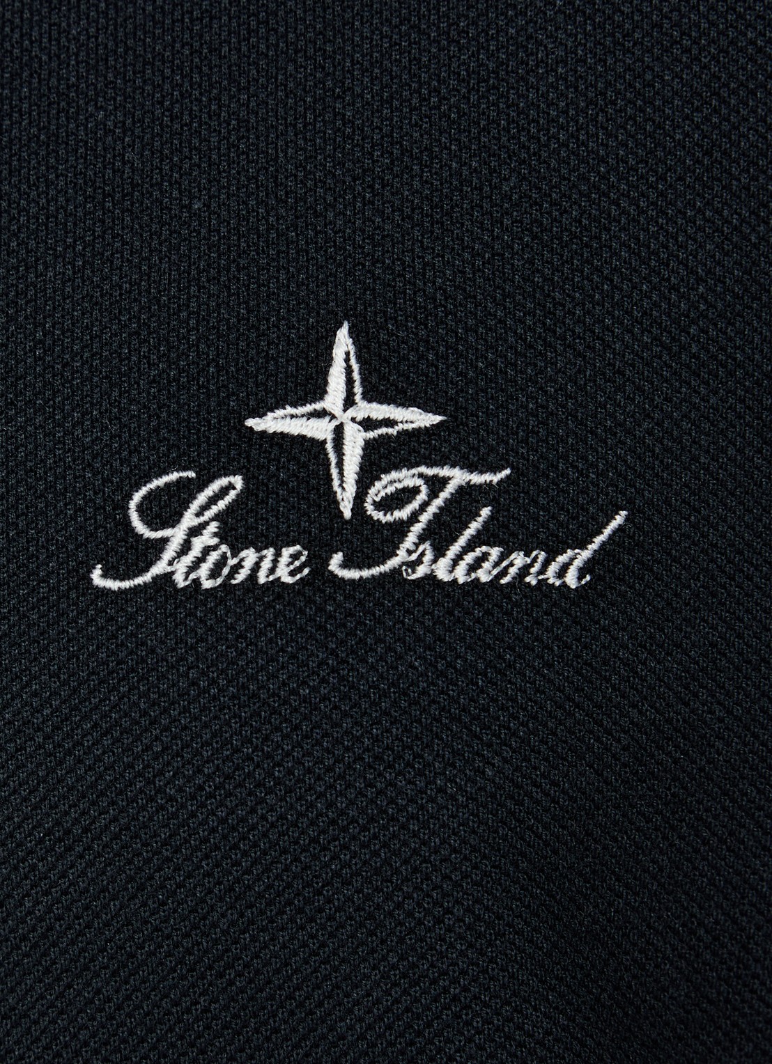 Stone Island S0039 regular fit polo met logoborduring - detail 4 donkerblauw