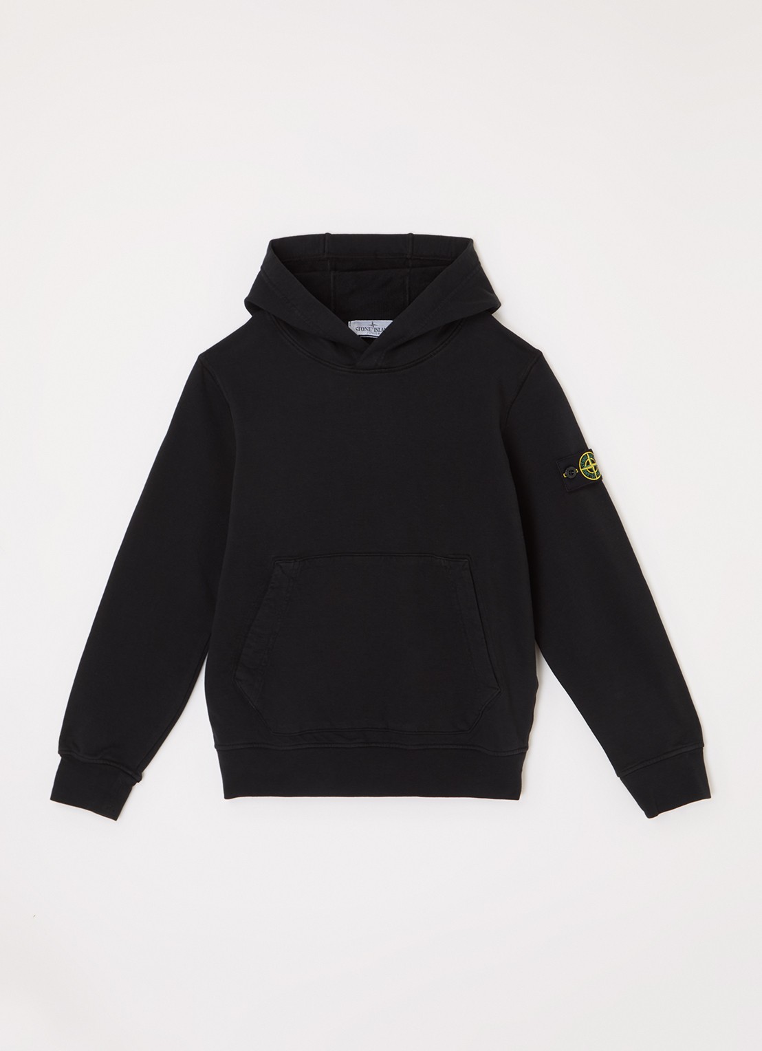 Stone Island S0040 hoodie met logoborduring - voorkant zwart
