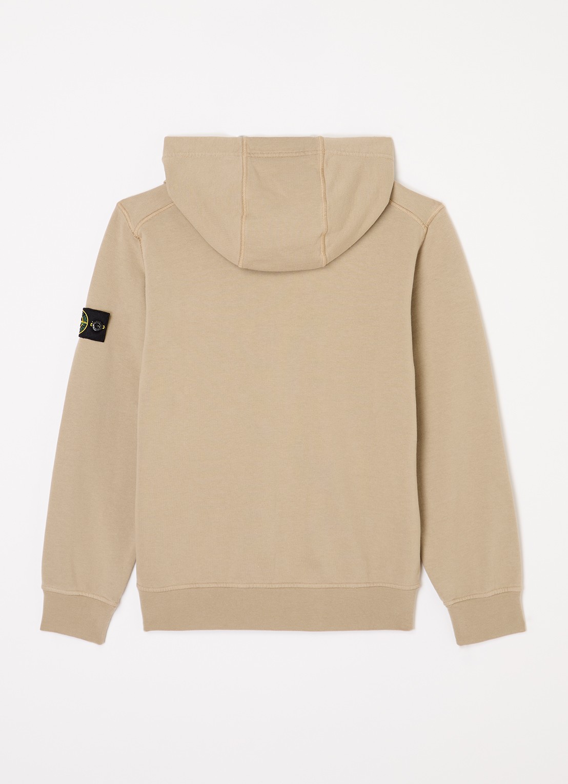 Stone Island S0040 hoodie met logoborduring - voorkant 2 khaki