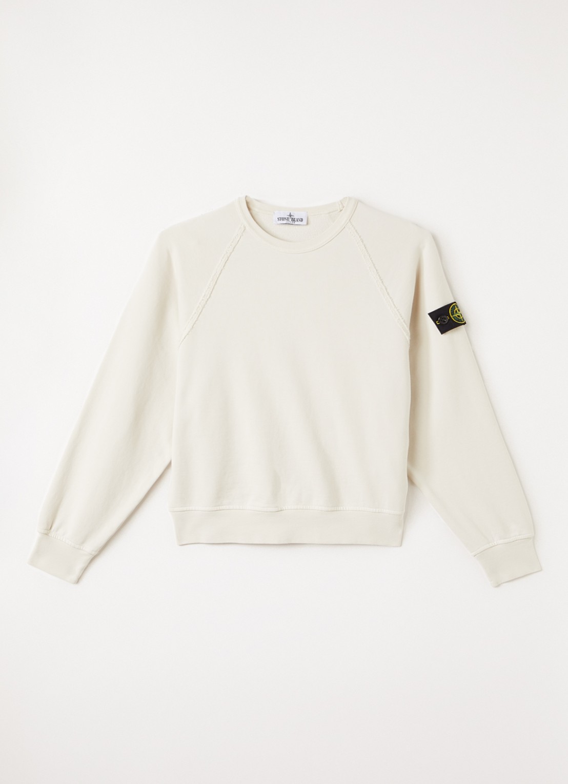 Stone Island S0040 sweater met logo - voorkant creme