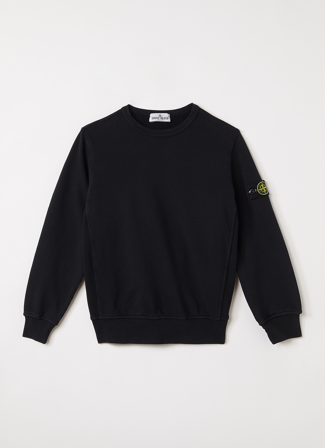 Stone Island S0040 sweater met logo - voorkant 2 zwart