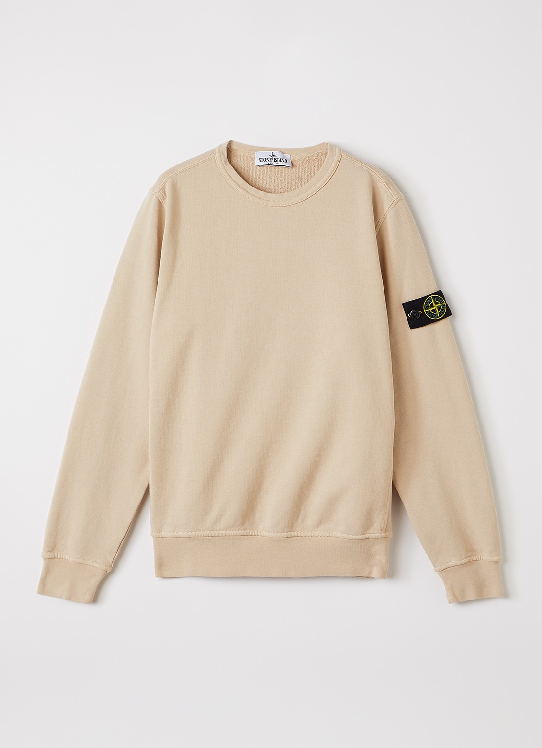 Stone Island S0040 sweater met logo - voorkant beige