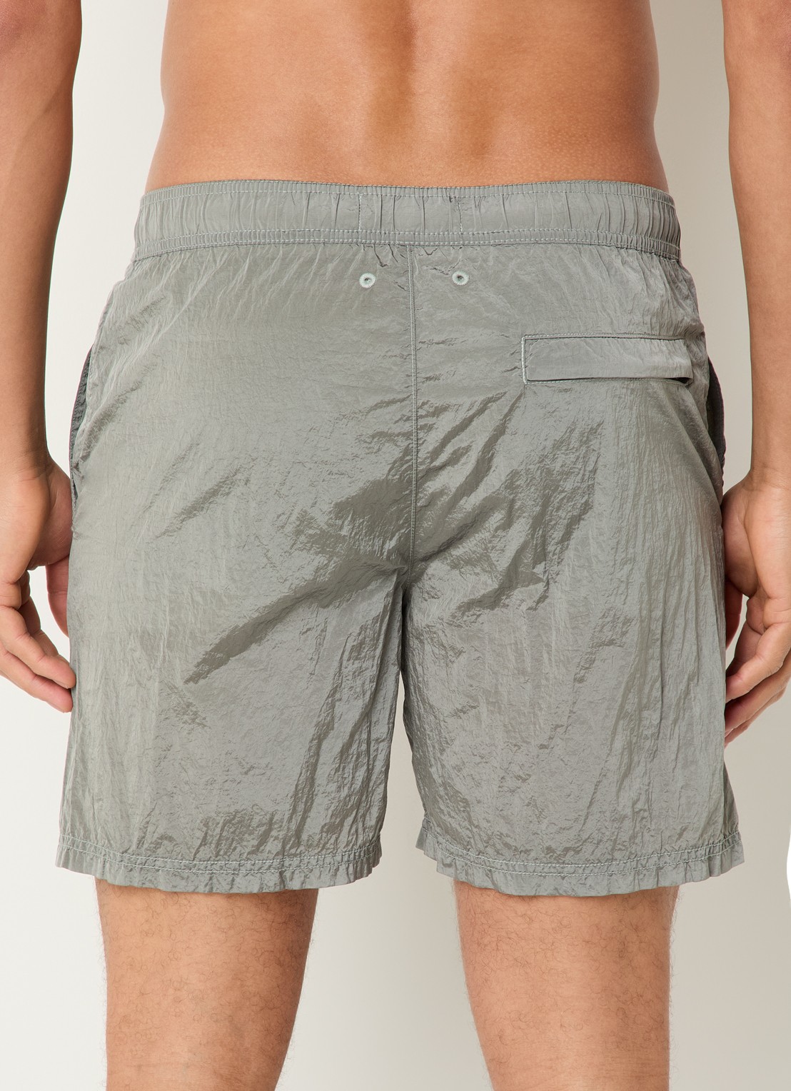 Stone Island S0043 Long zwemshorts met steekzakken - achterkant grijs
