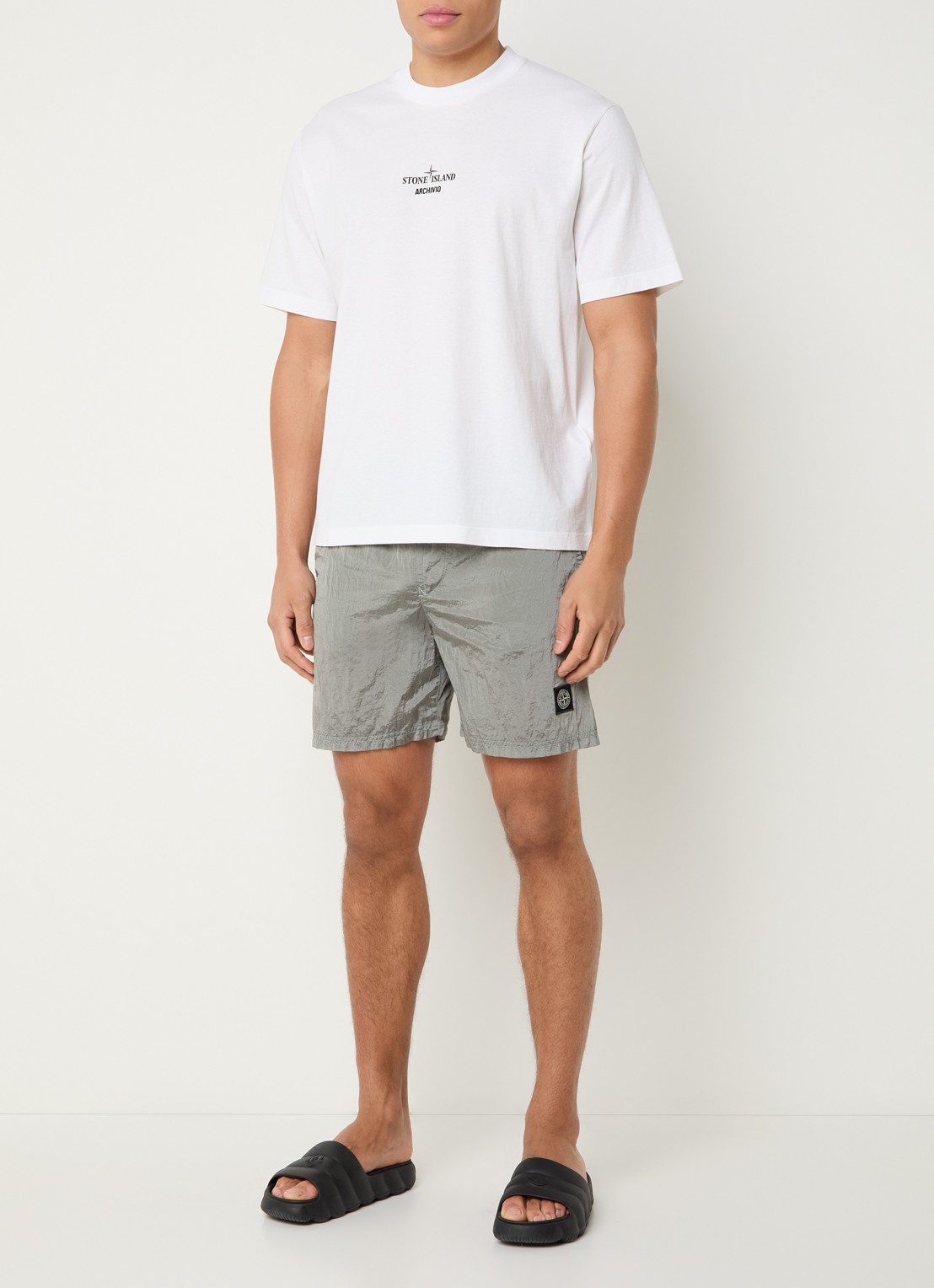Stone Island S0043 Long zwemshorts met steekzakken - voorkant 3 grijs
