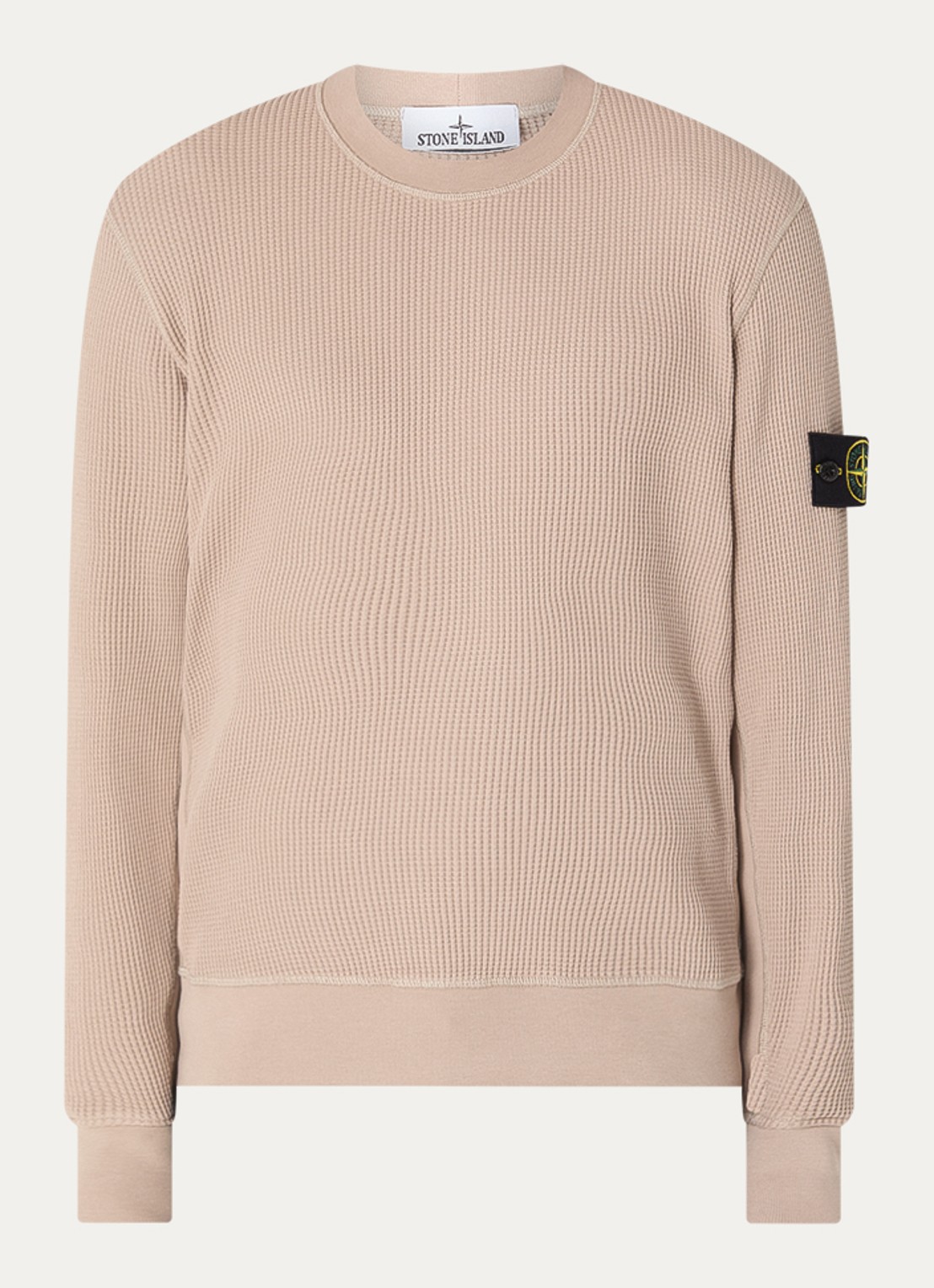 Stone Island S0044 fijngebreide trui met logo - voorkant 4 donkerbeige