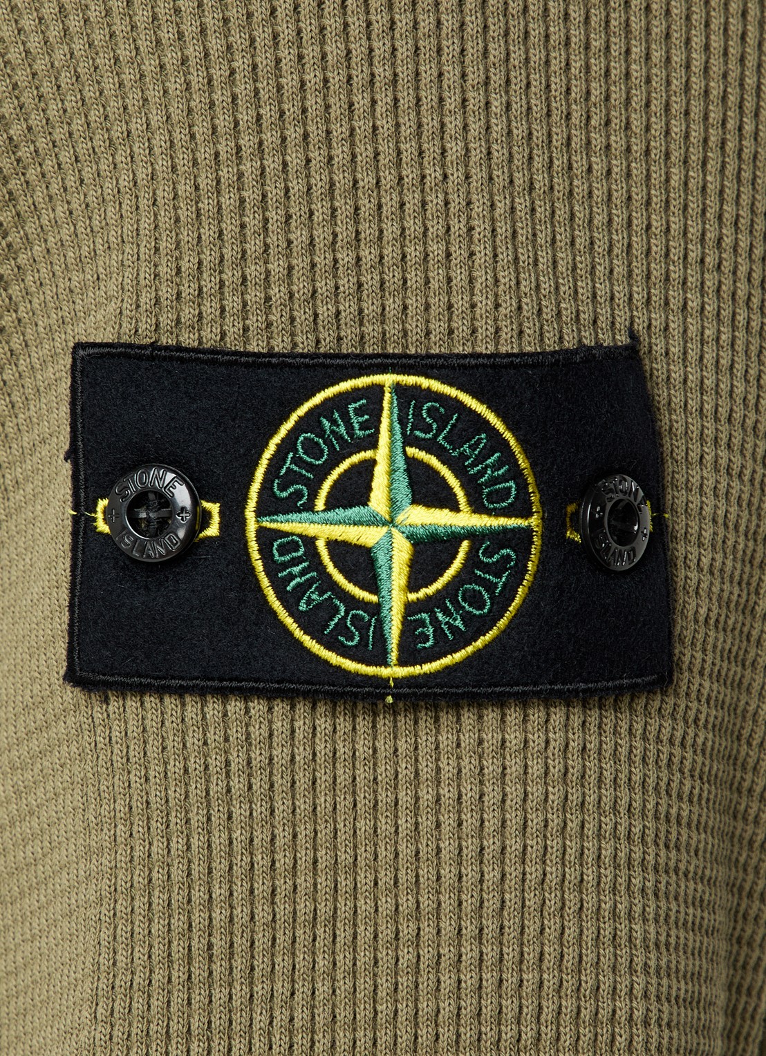 Stone Island S0044 fijngebreide trui met logo - detail 2 mosgroen