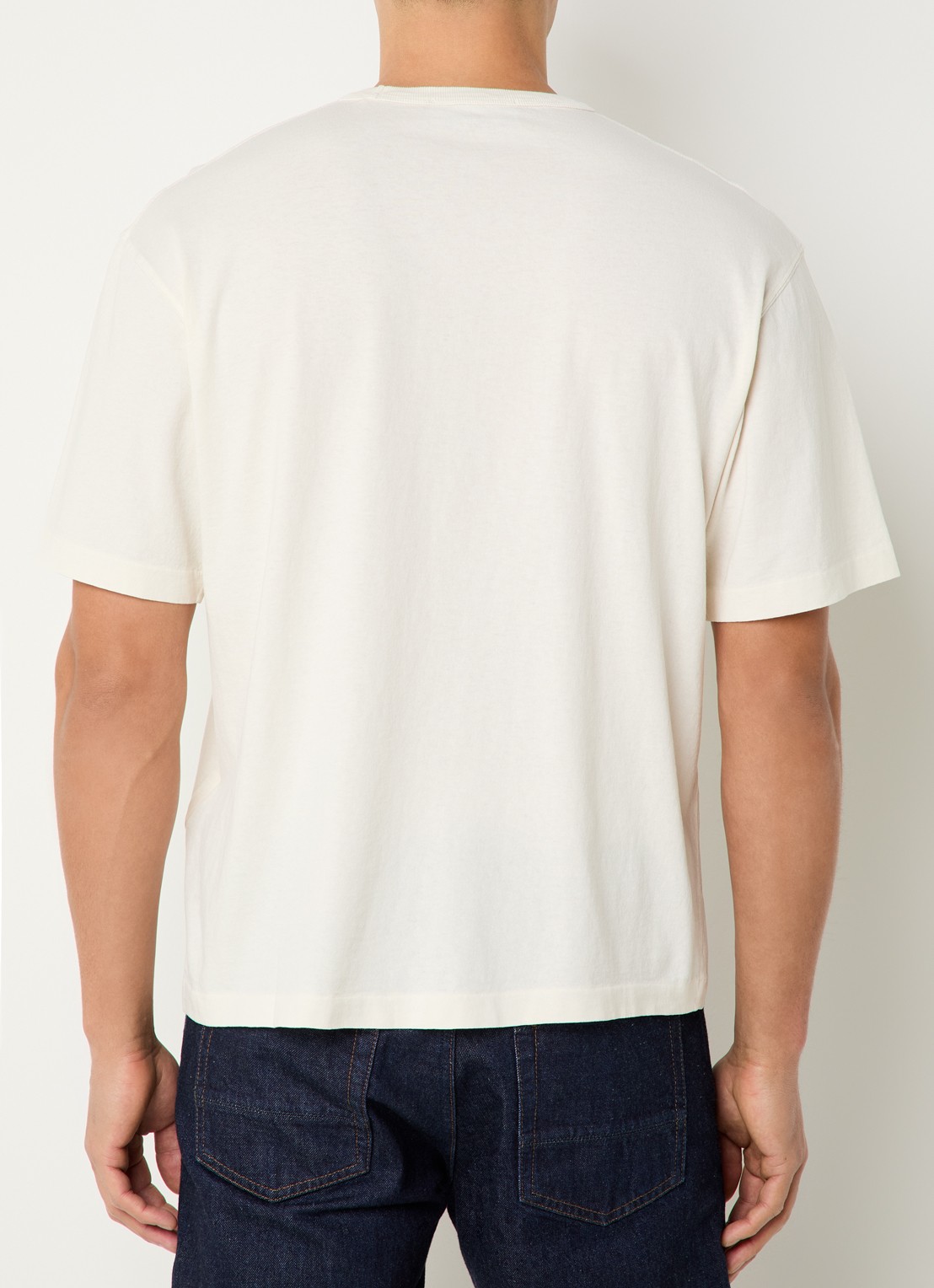 Stone Island S0050 T-shirt met logo - achterkant 5 gebroken wit