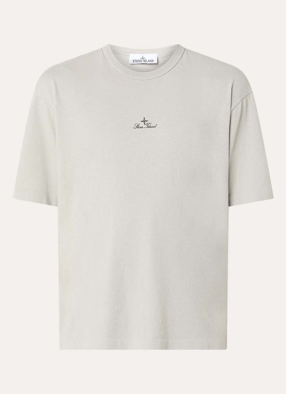 Stone Island S0050 T-shirt met logo - voorkant grijs