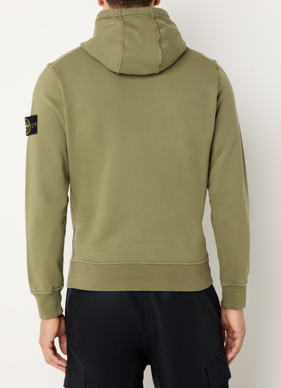 Stone Island S0051 Hoodie met logo - achterkant 4 mosgroen