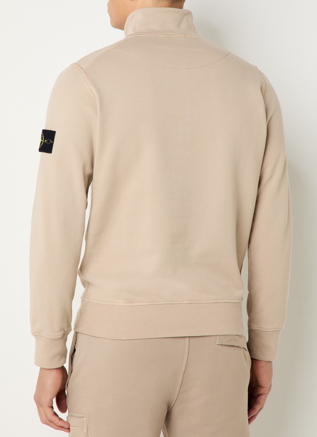 Stone Island S0051 sweater met halve rits en logo - achterkant 5 beige