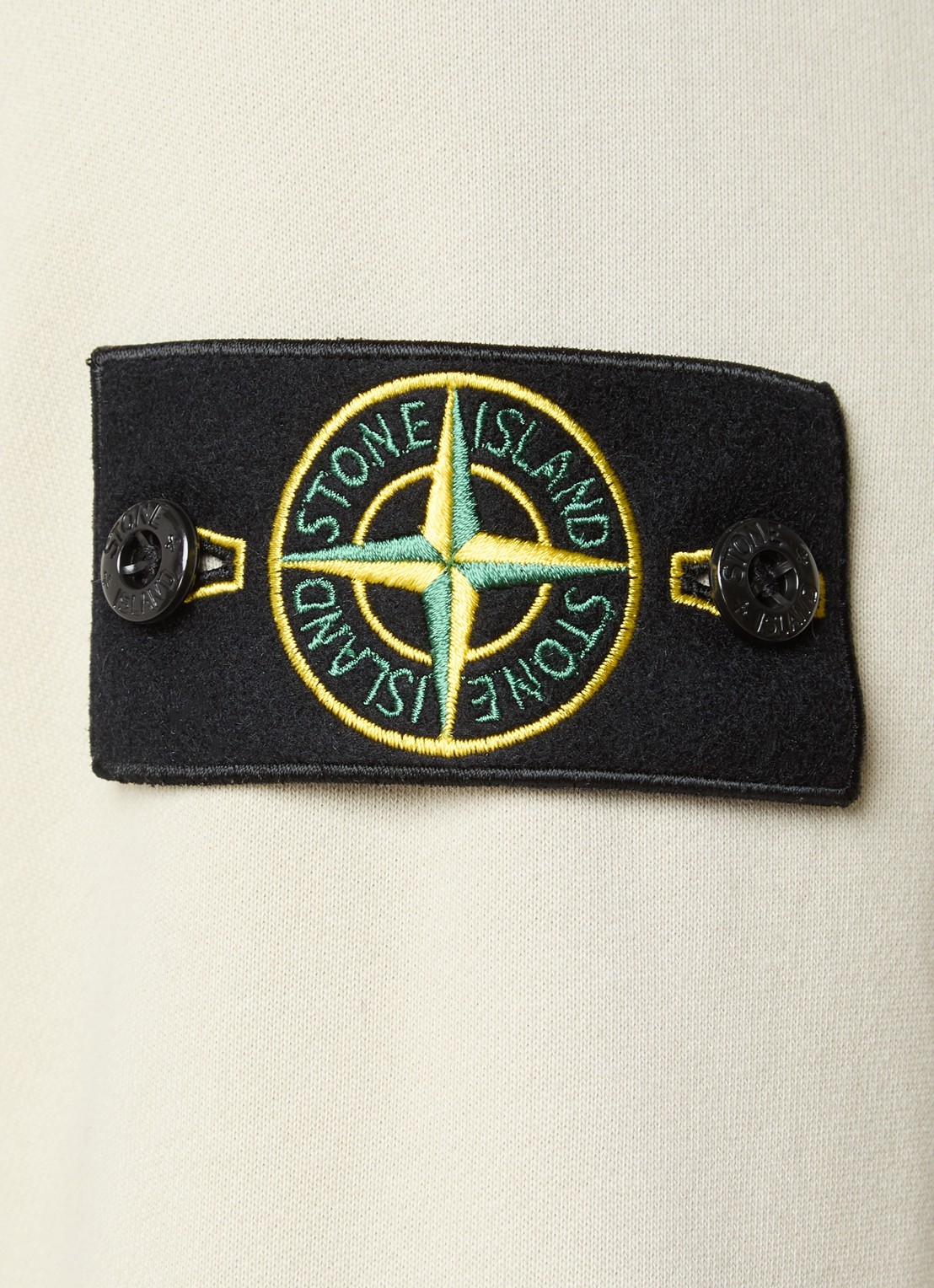 Stone Island S0051 sweater met halve rits en logo - detail 3 khaki