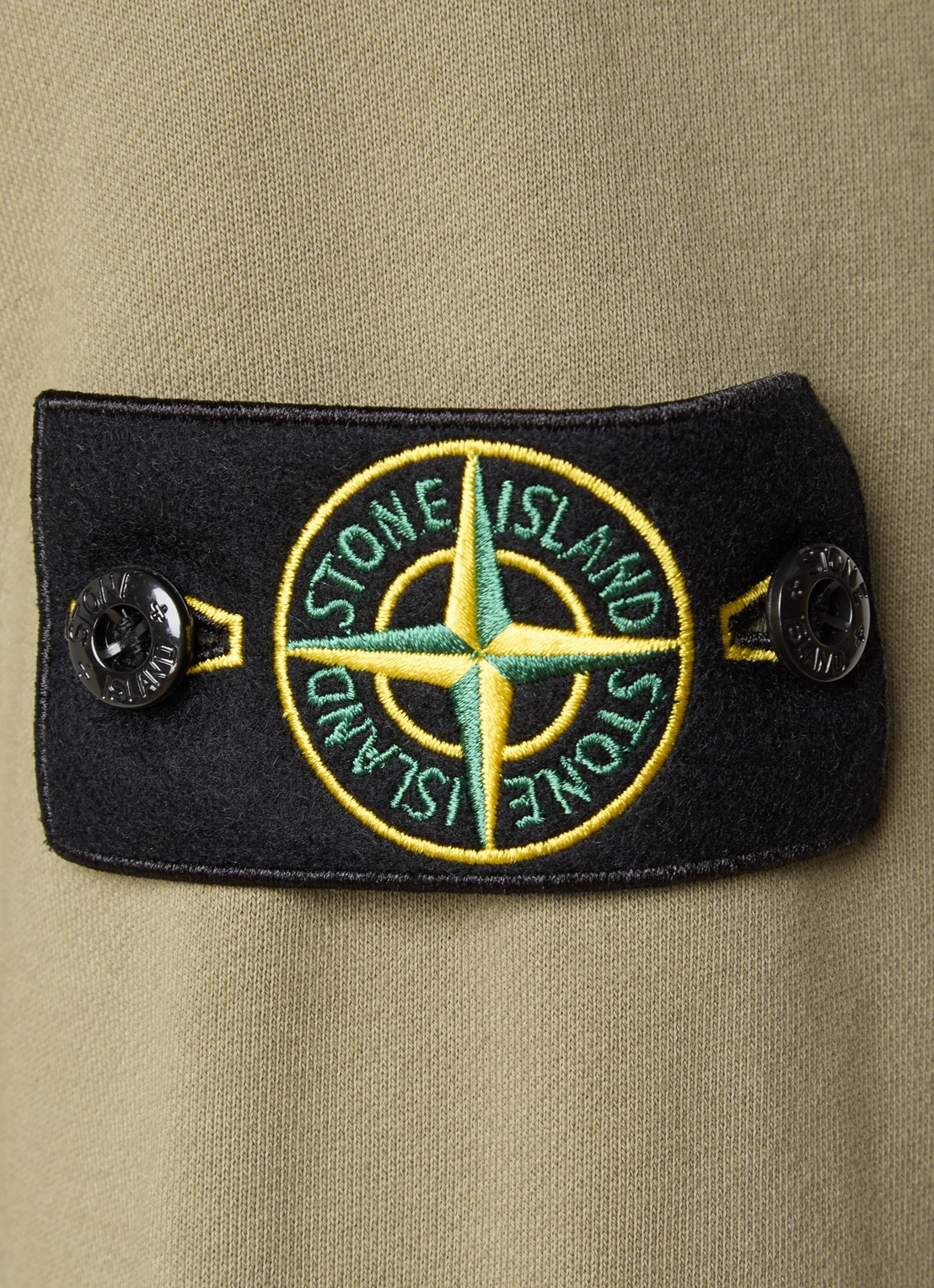 Stone Island S0051 sweater met halve rits en logo - detail 3 legergroen