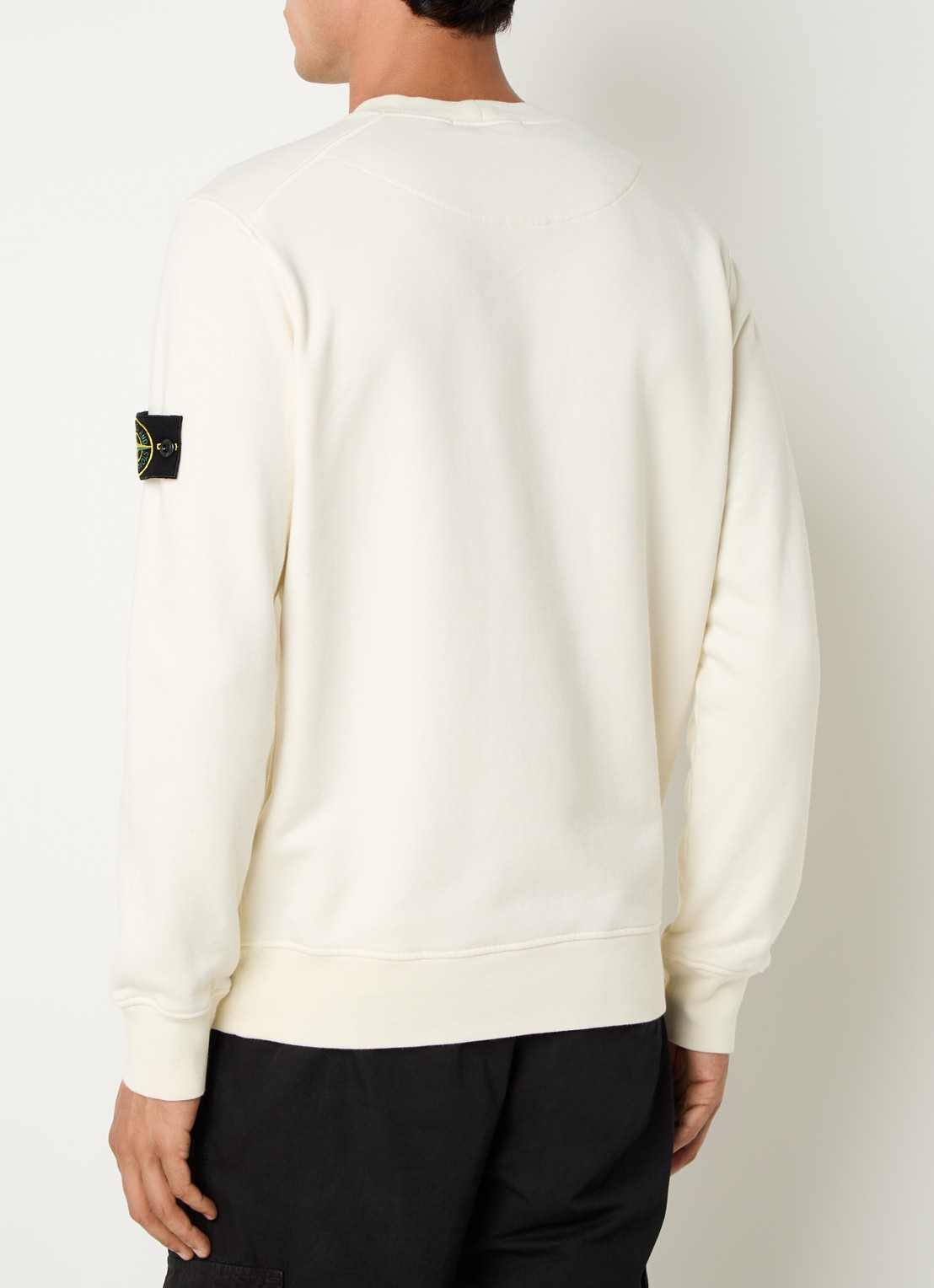 Stone Island S0051 sweater met logo - achterkant gebroken wit