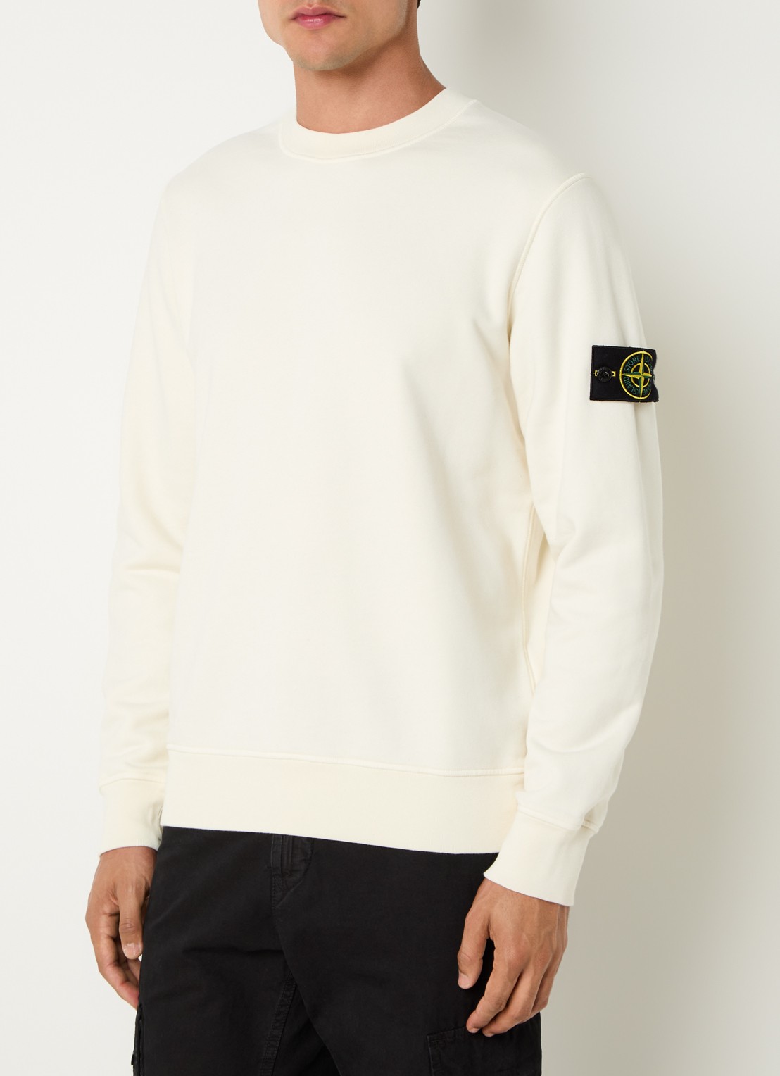 Stone Island S0051 sweater met logo - detail 2 gebroken wit