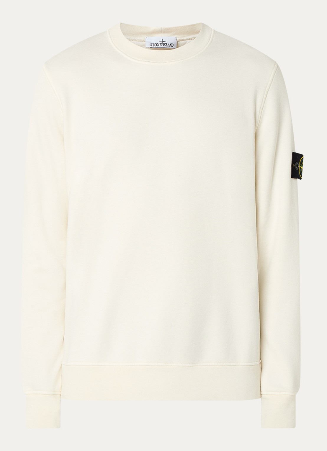 Stone Island S0051 sweater met logo - voorkant 4 gebroken wit