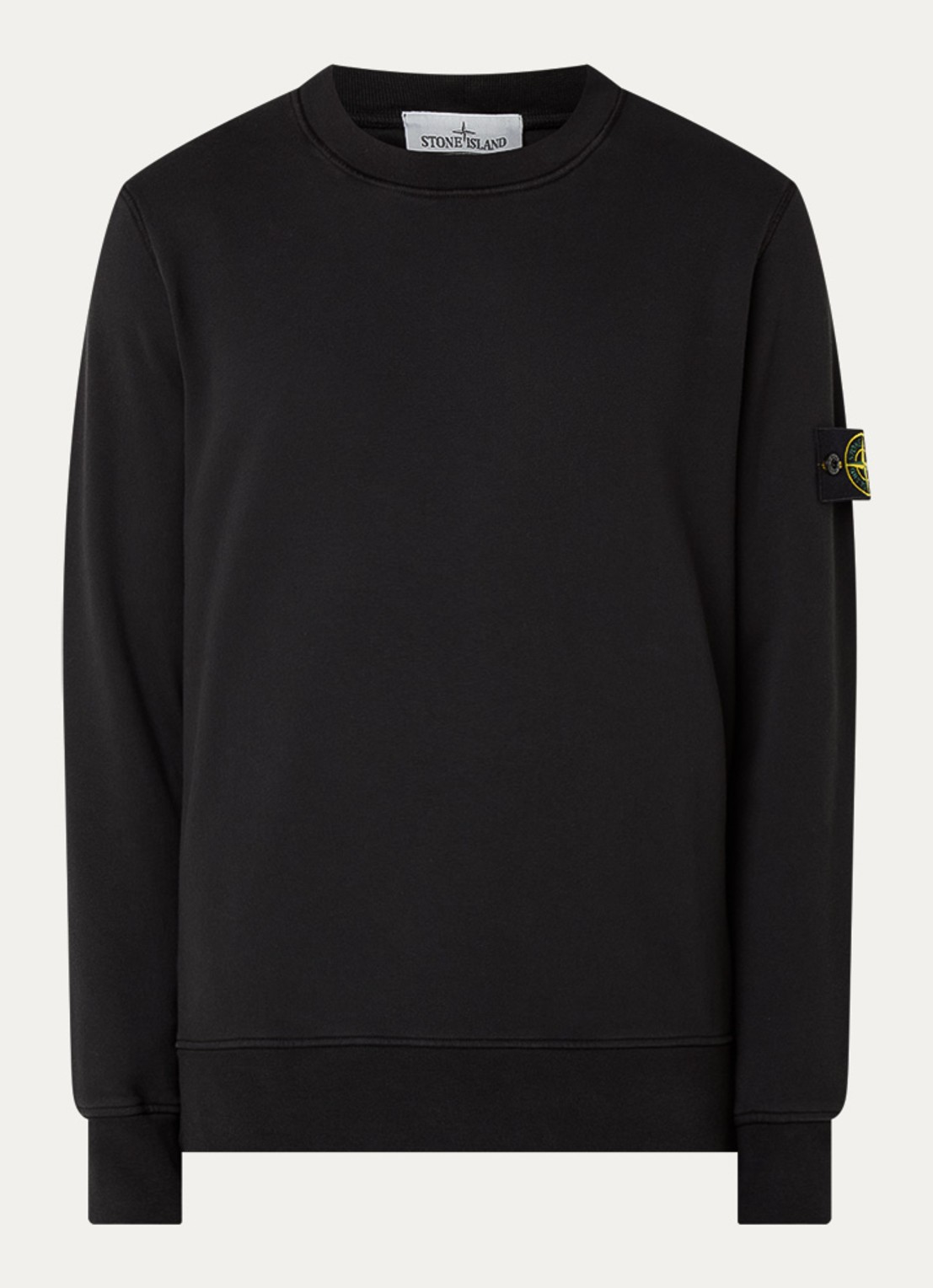 Stone Island S0051 sweater met logo - voorkant zwart