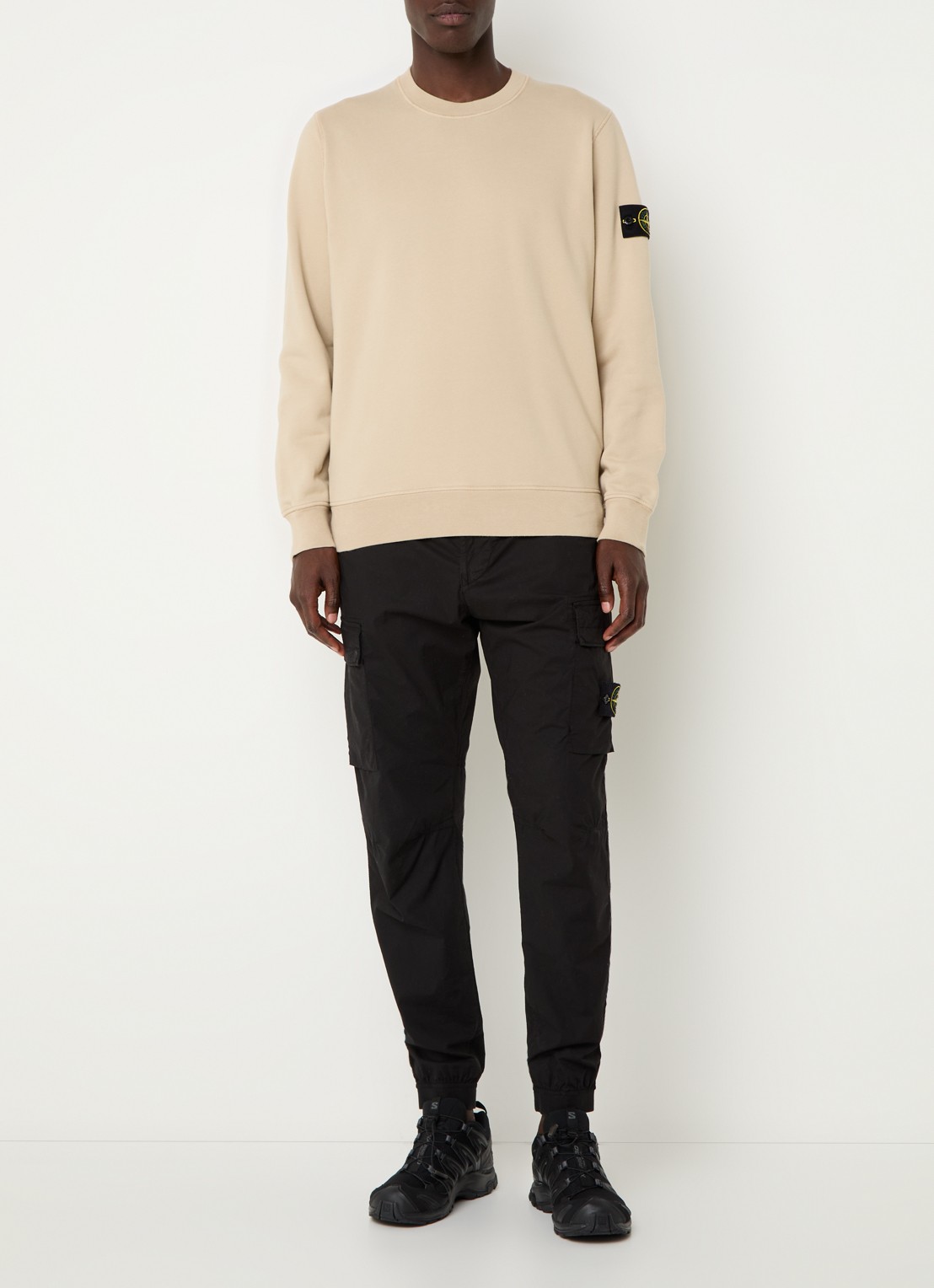 Stone Island S0051 sweater met logo - voorkant 3 beige