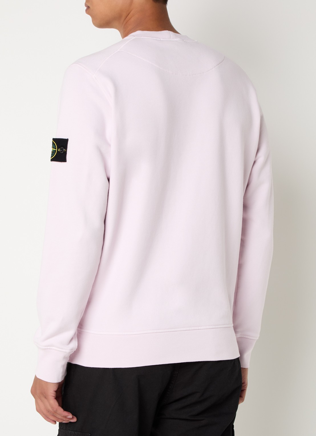 Stone Island S0051 sweater met logo - achterkant lichtroze