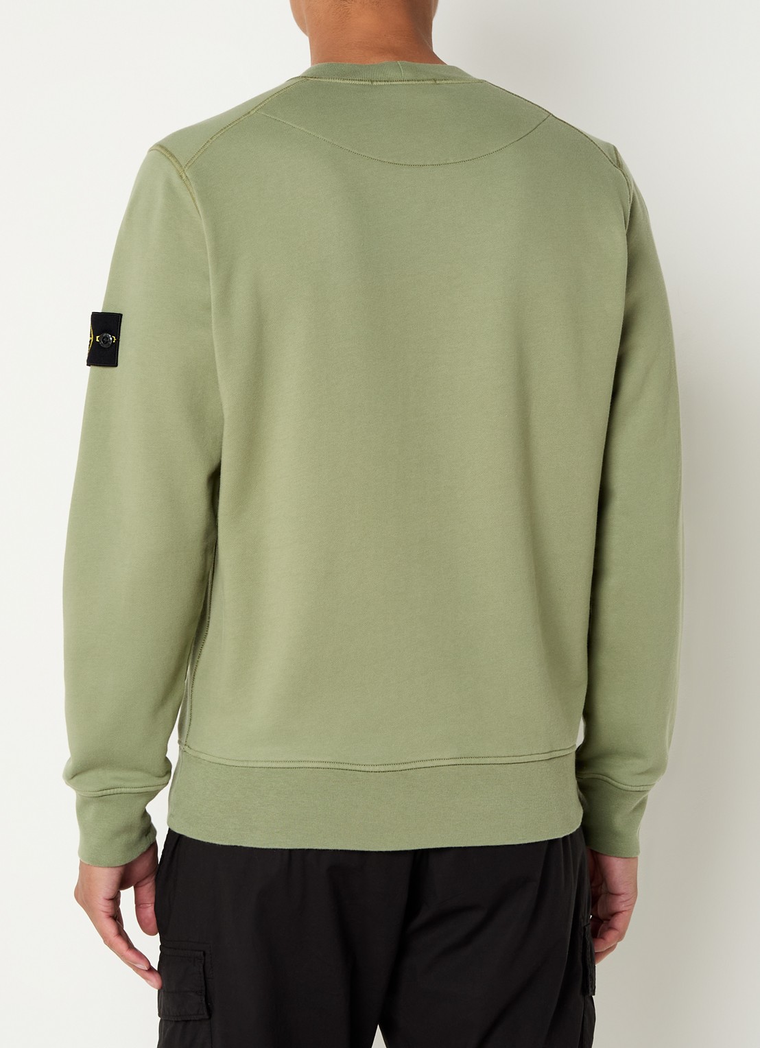 Stone Island S0051 sweater met logo - achterkant 3 lindegroen